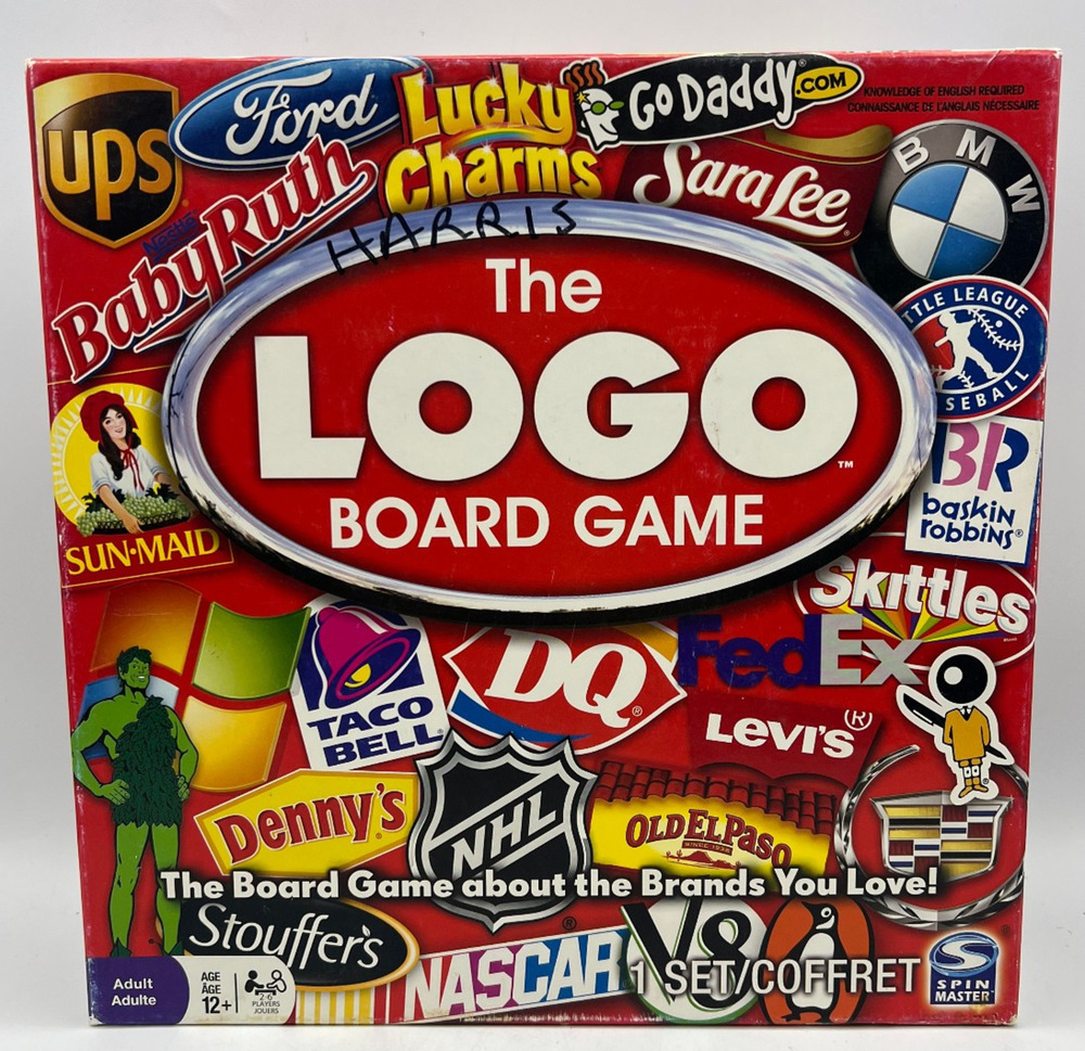 The Logo Board Game Spin Master 2011 Trivia Brands Adult Party Game Complete Set